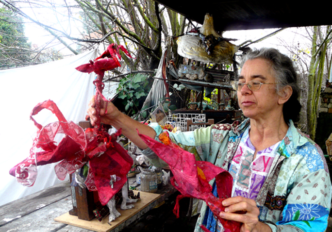 Artist Making Puppets